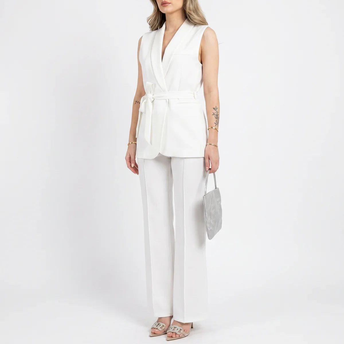 Tailleur deux pièces femme avec ceinture