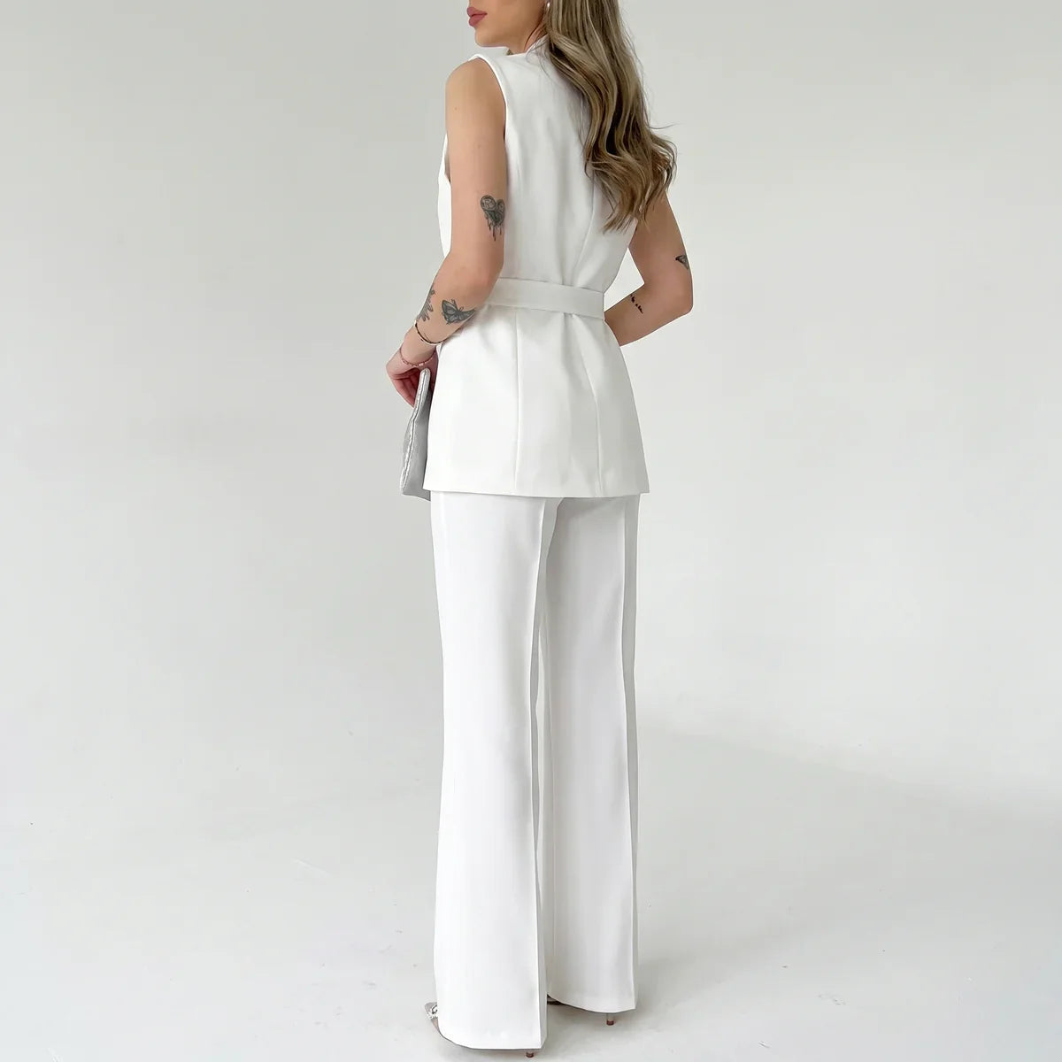 Tailleur deux pièces femme avec ceinture