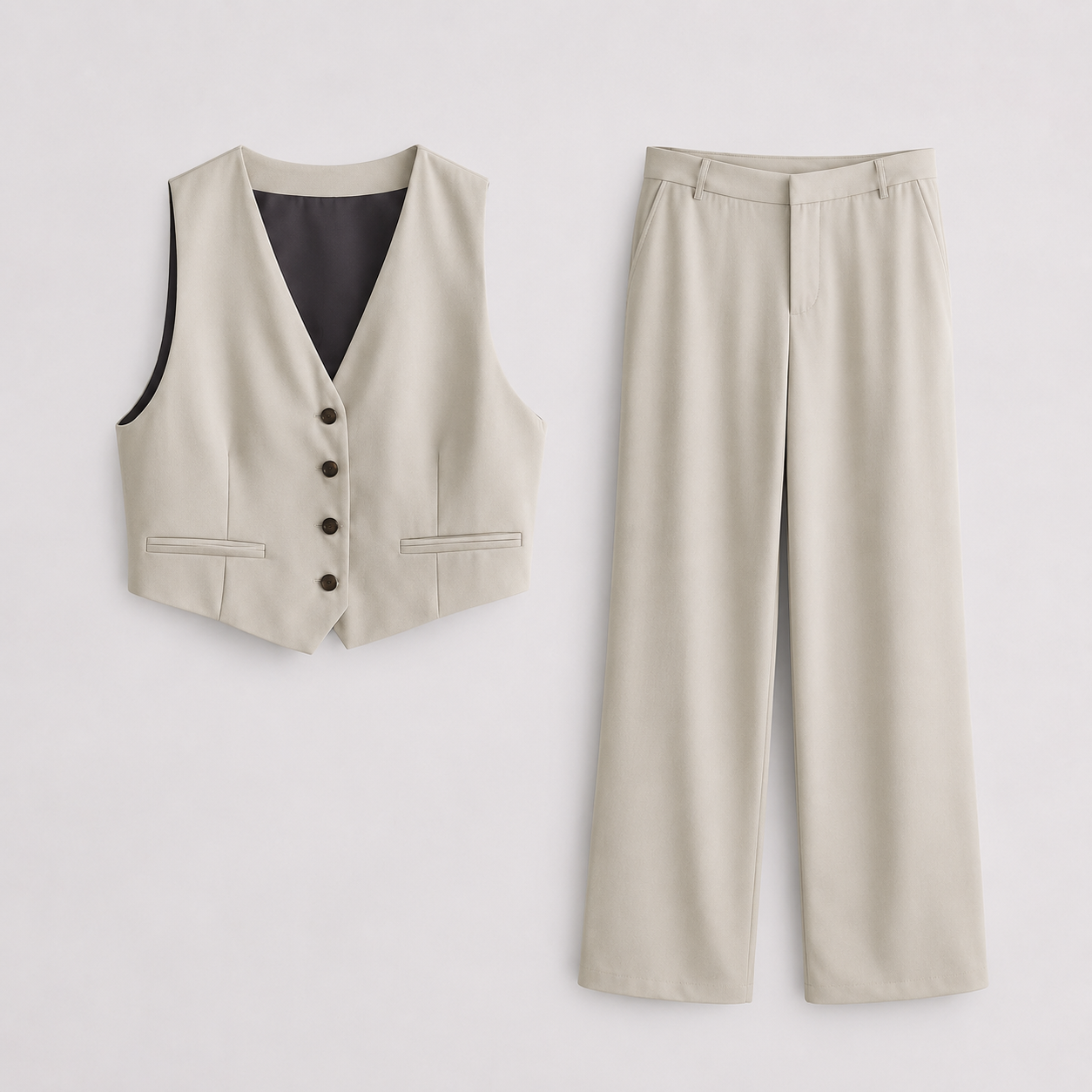 Ensemble combinaison deux pièces femme, coupe structurée