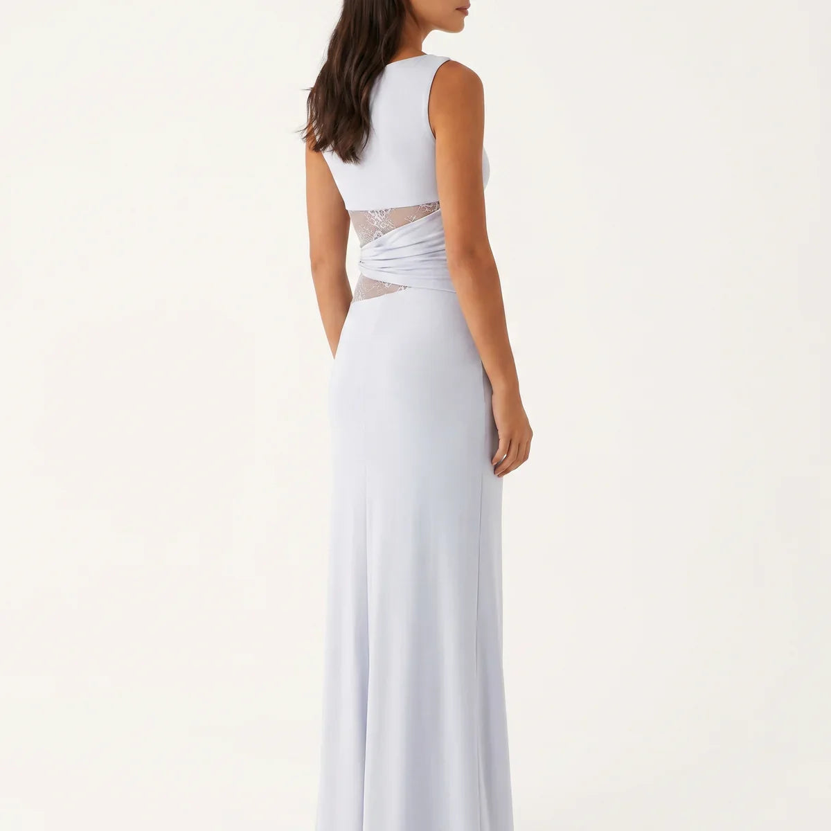 Robe longue femme fleurie en dentelle