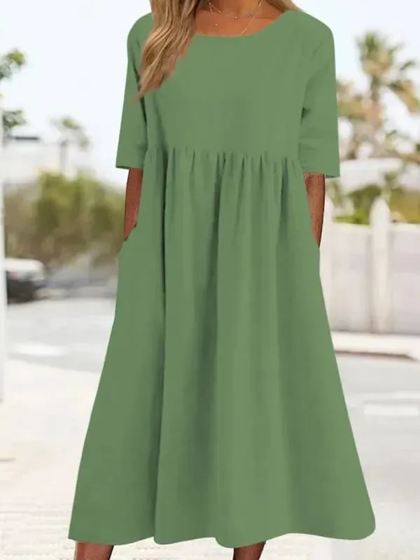 Colombe - Robe Mi-Longue Lin Décontractée Femme