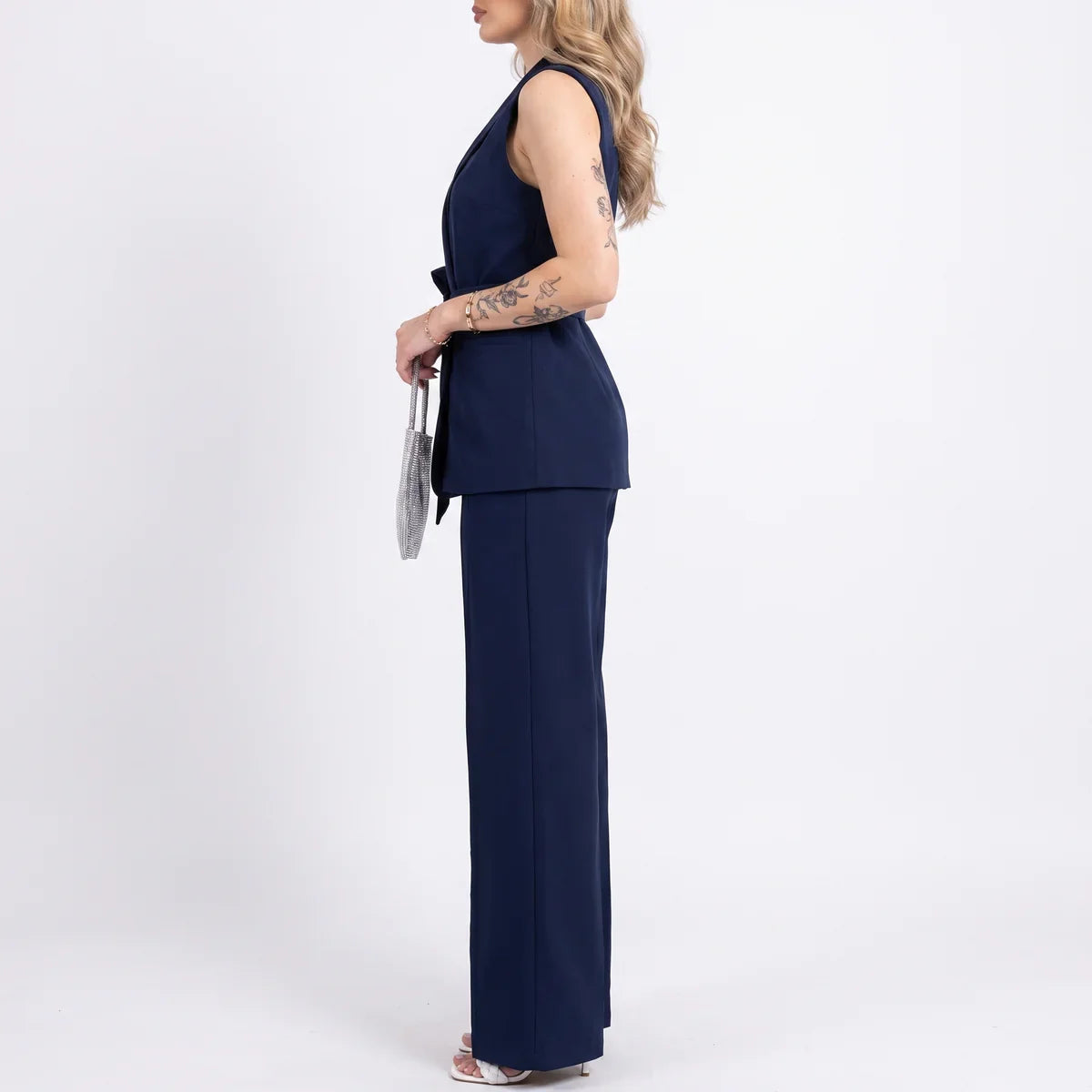 Tailleur deux pièces femme avec ceinture