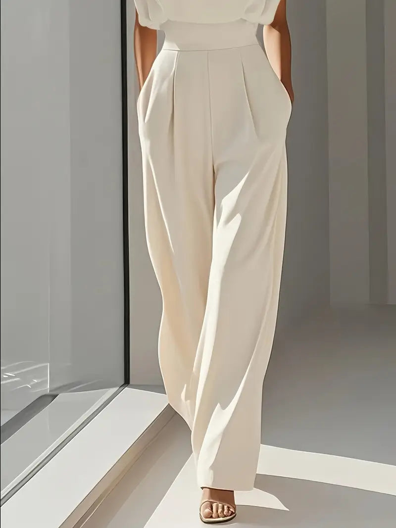 Combinaison Large Élégante Taille Drapée Chic moderne