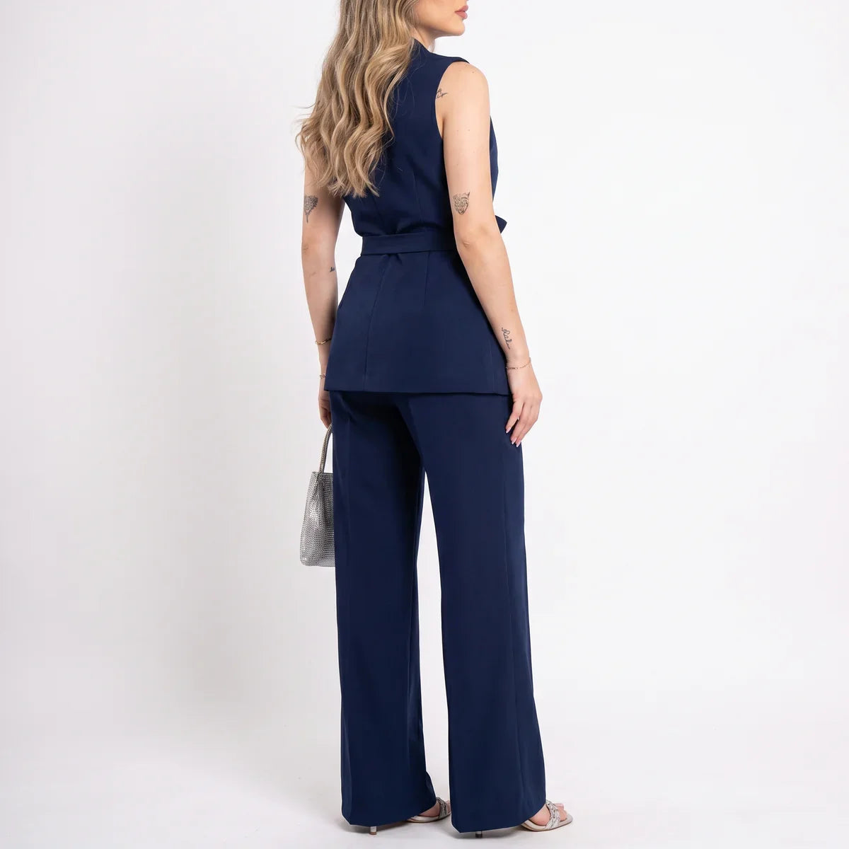 Tailleur deux pièces femme avec ceinture