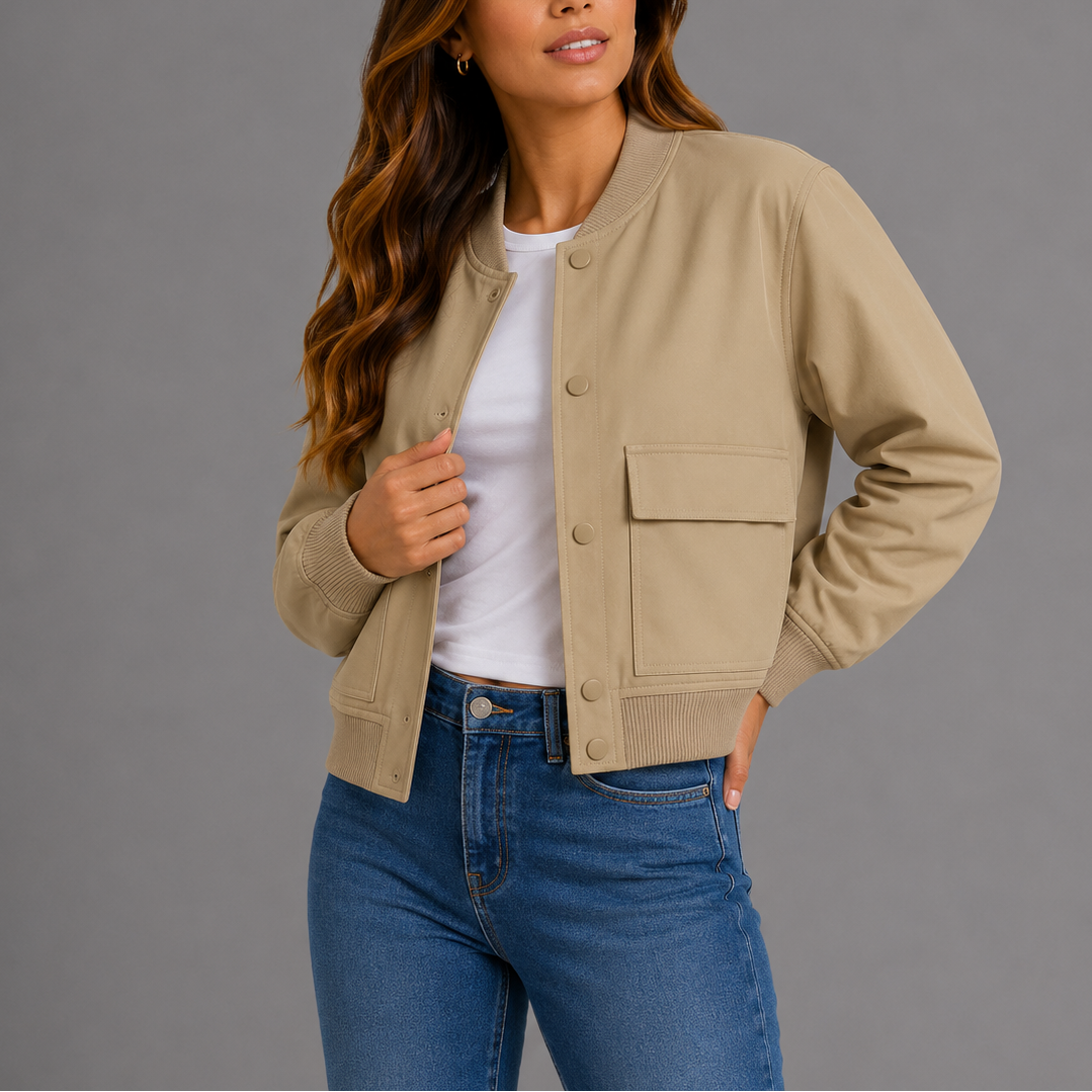 Blouson bomber léger femme, style décontracté