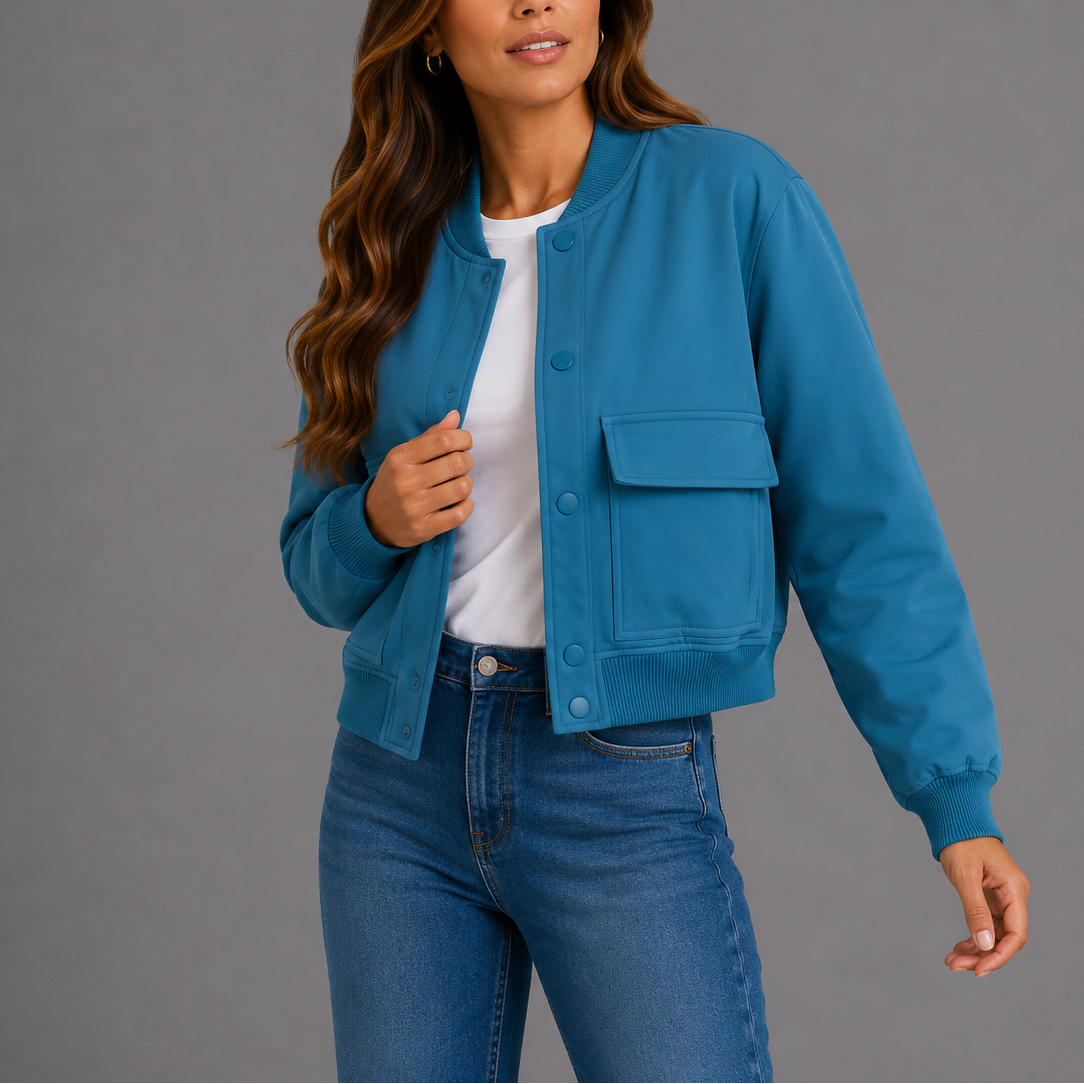 Blouson bomber léger femme, style décontracté