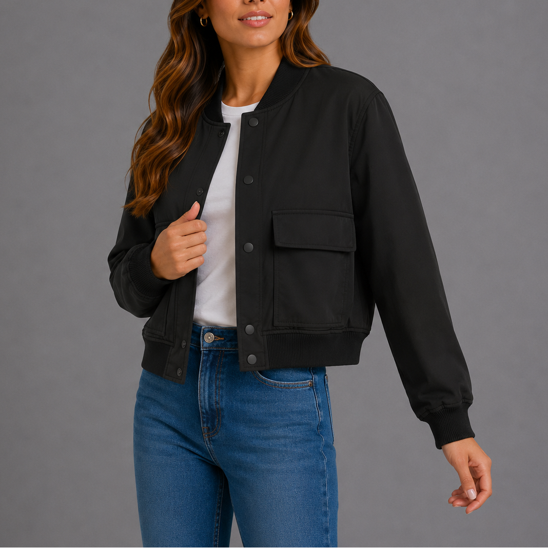 Blouson bomber léger femme, style décontracté