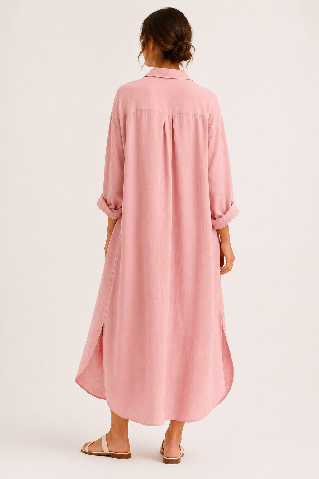 Robe chemise longue à boutons pour femme - Sylvie
