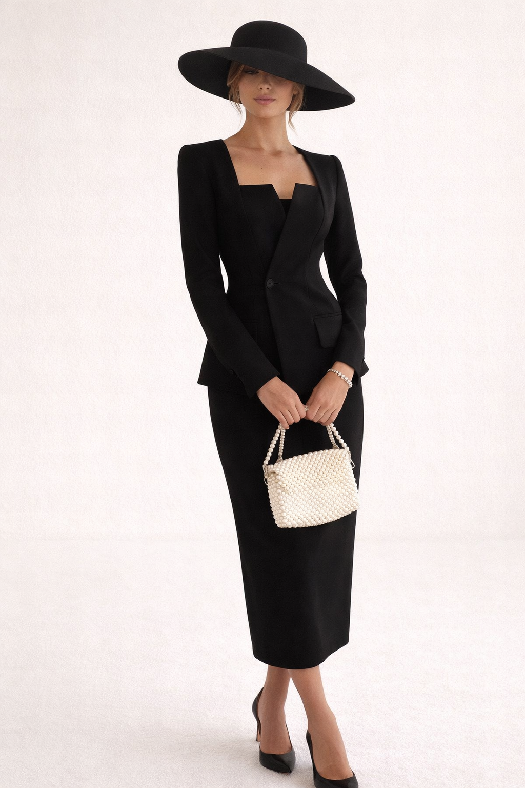 Ensemble blazer femme jupe ajustée jupe maxi élégante - Nolwenn