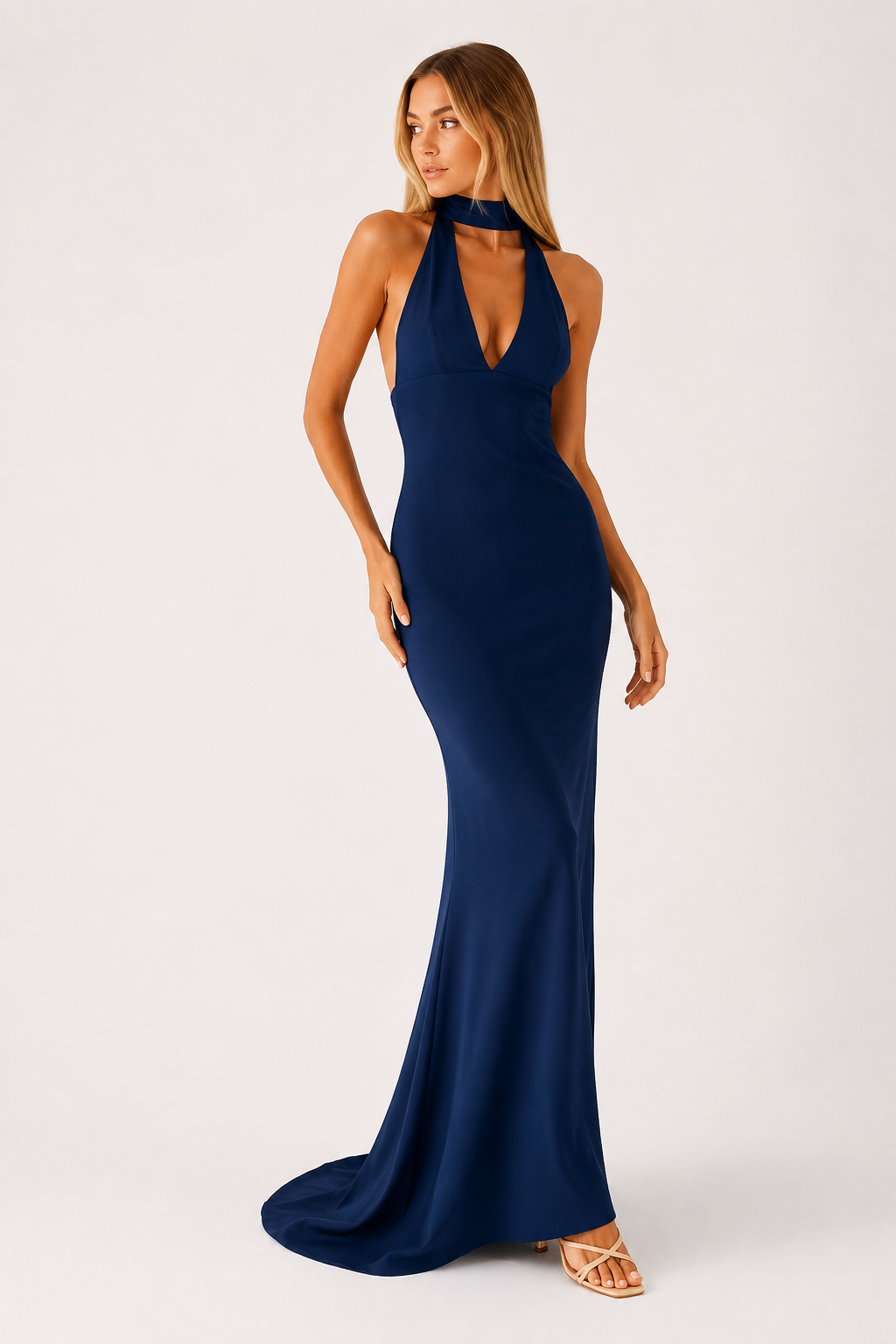 Robe longue femme dos nu décolleté profond élégante - Divine