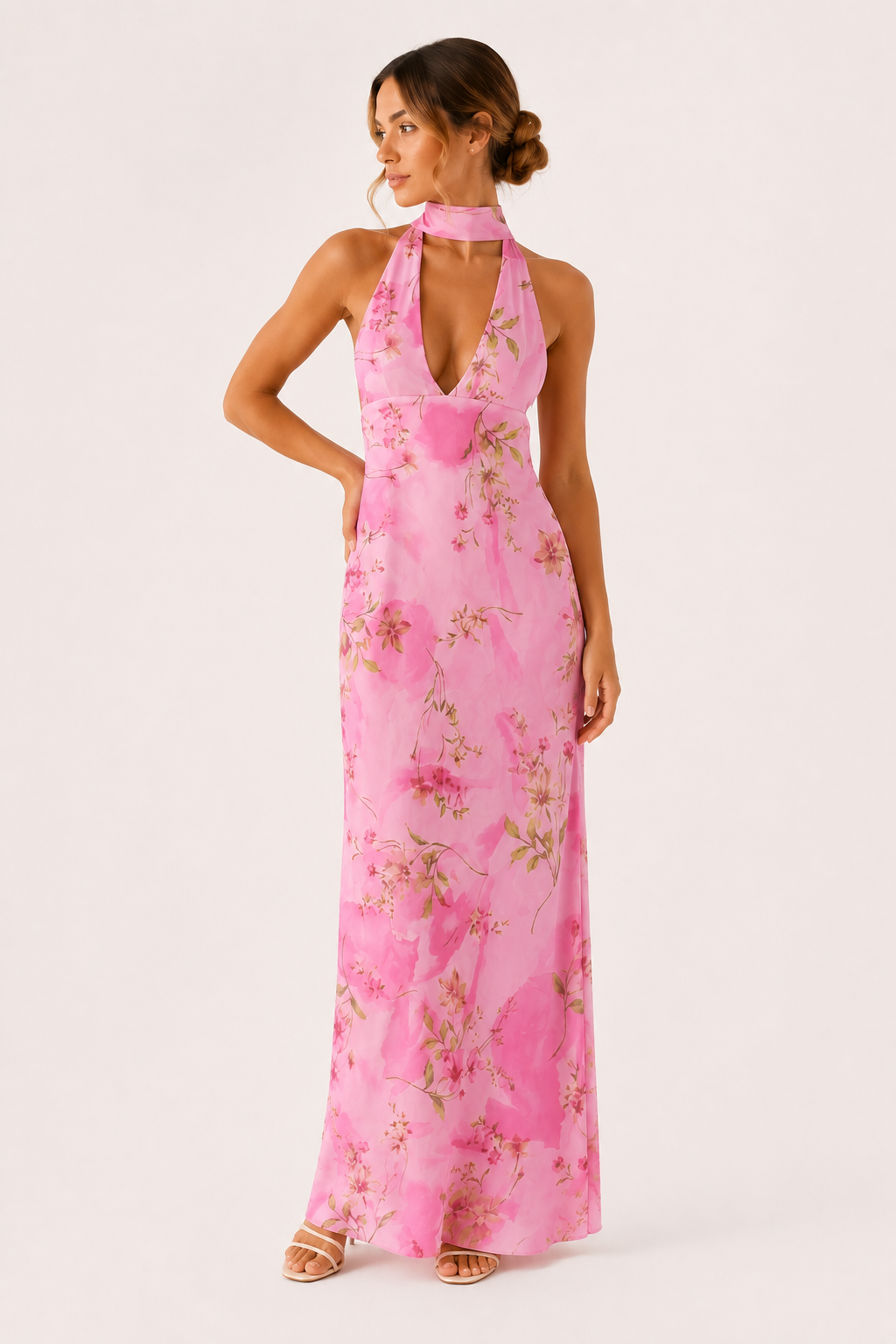 Robe longue femme dos nu décolleté profond élégante - Divine