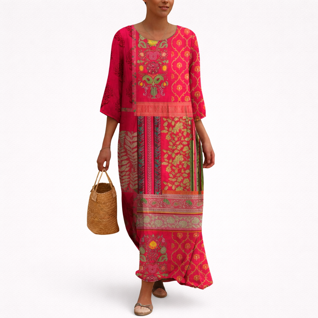 Robe longue femme coupe fluide élégant