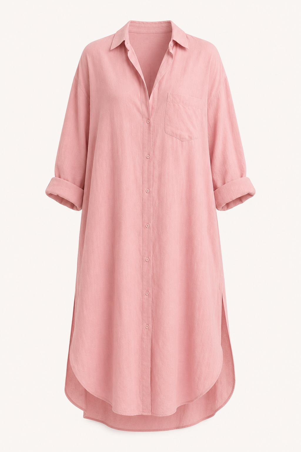 Robe chemise longue à boutons pour femme - Sylvie