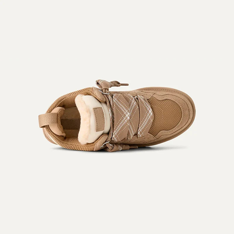 Baskets d’hiver femme en daim, semelle plateforme