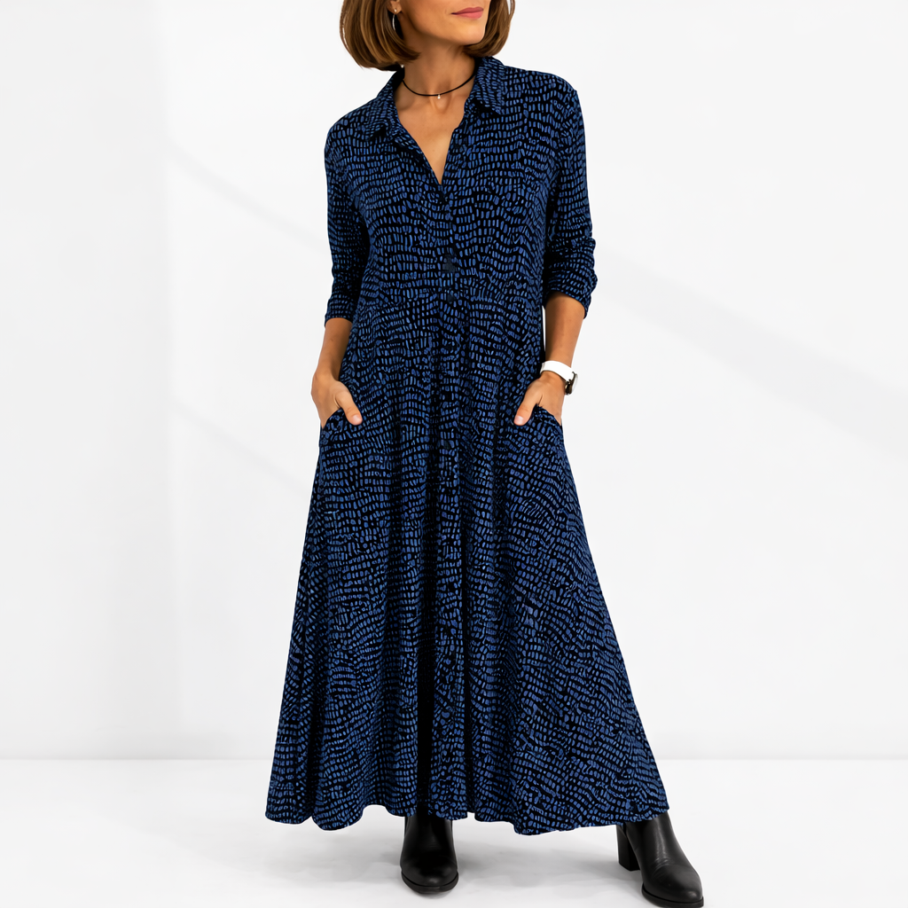 Robe midi femme coupe décontractée élégant