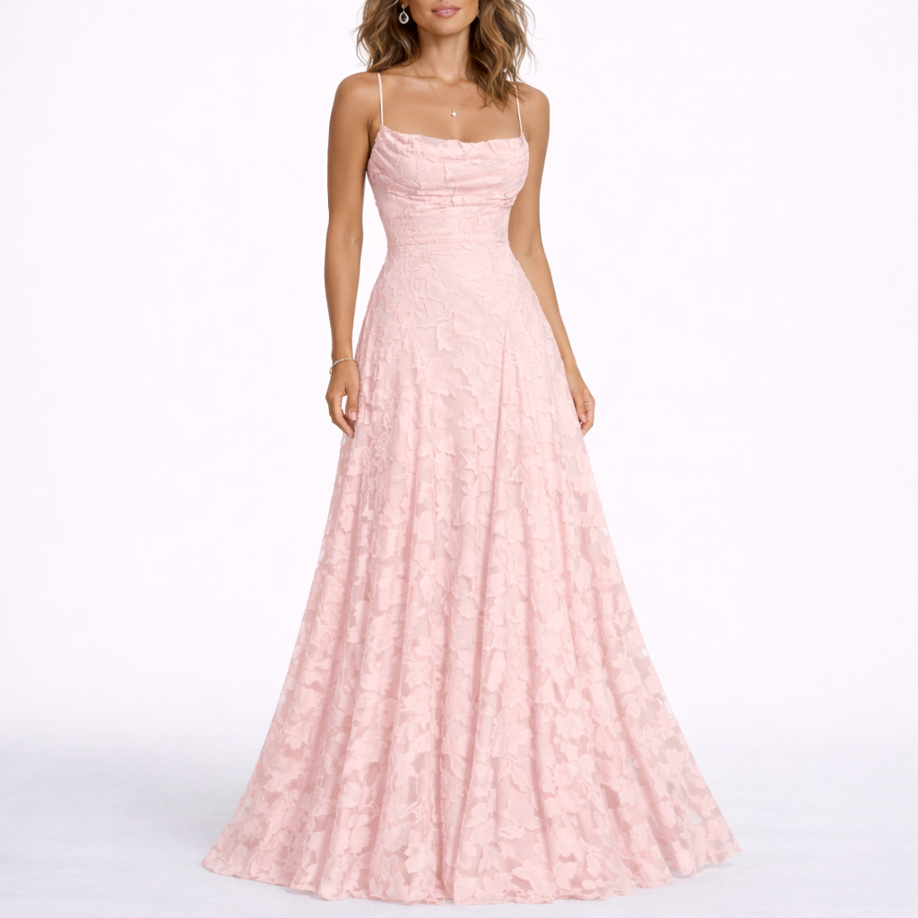 Robe longue femme fleurie encolure licou