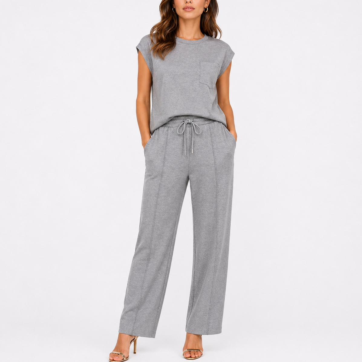 Ensemble deux pièces d’été femme, coupe ample