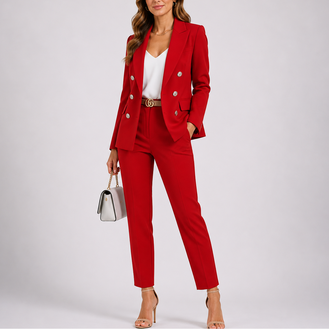 Tailleur pantalon femme deux pièces, blazer et pantalon