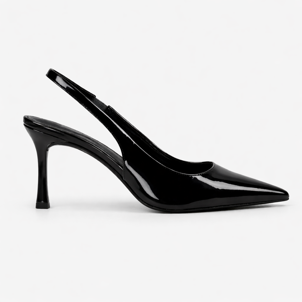 Escarpins slingback noirs femme, bout pointu