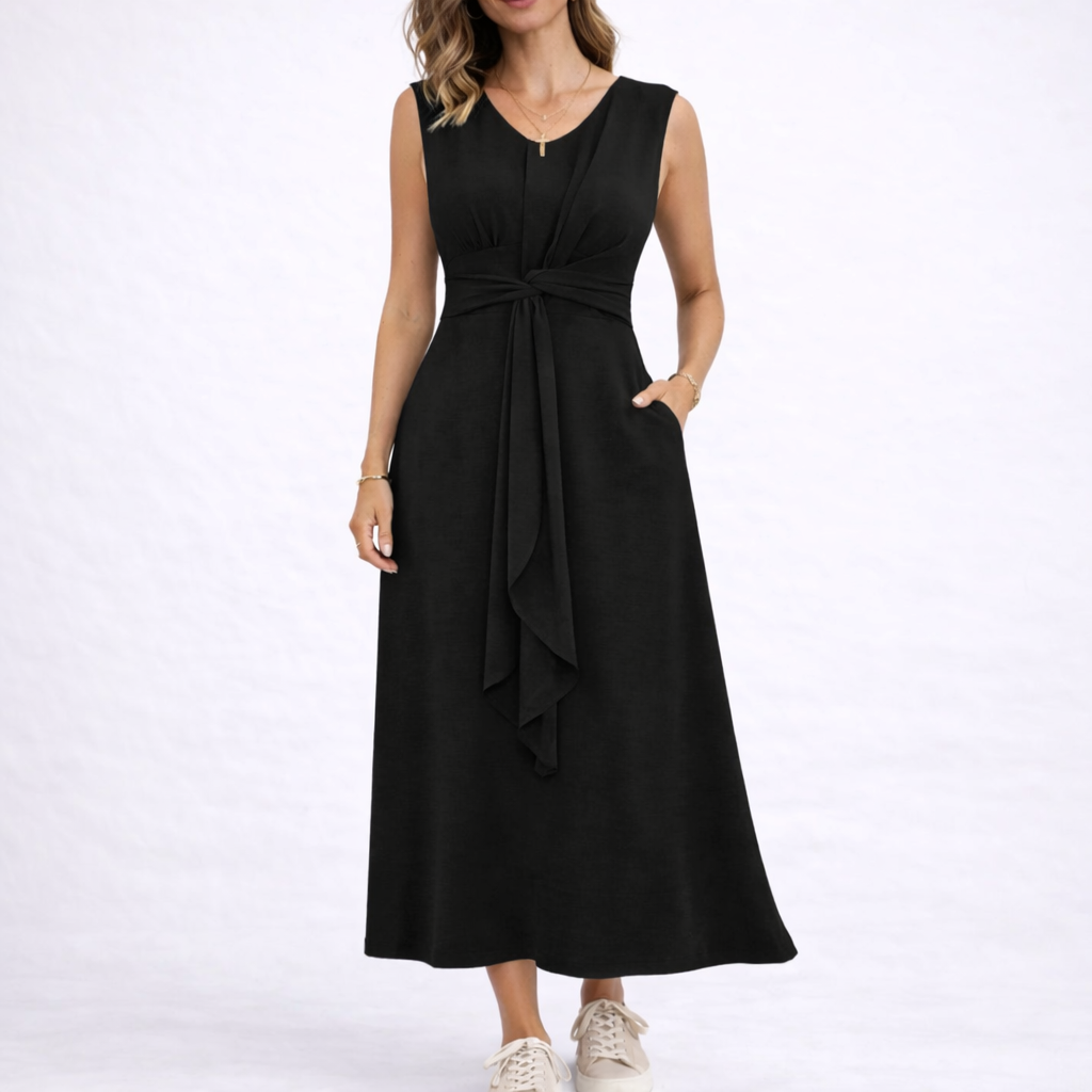 Robe midi femme sans manches élégant