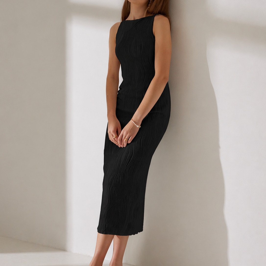 Robe caraco femme à texture ondulée