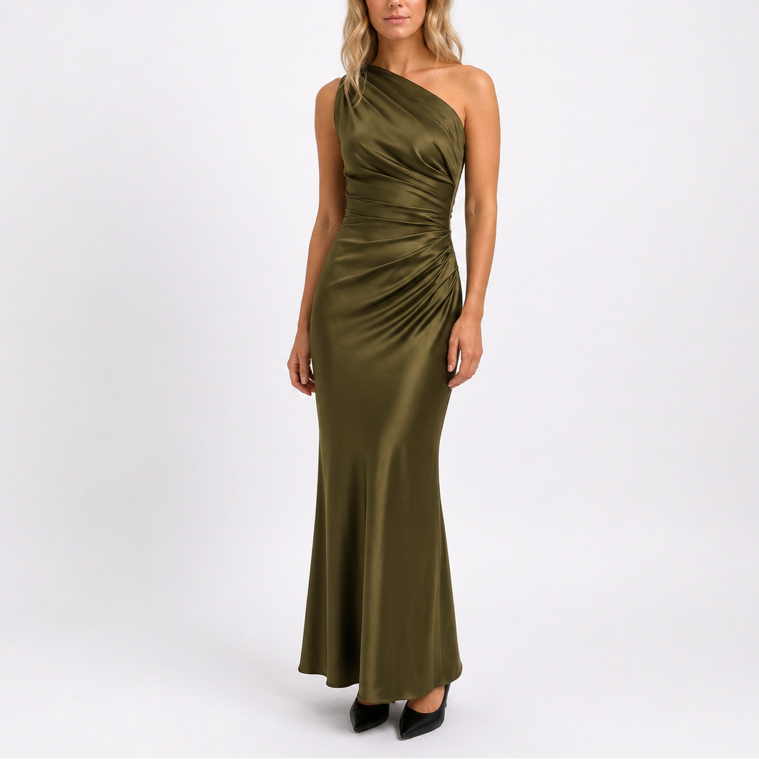 Robe longue de soirée femme en satin