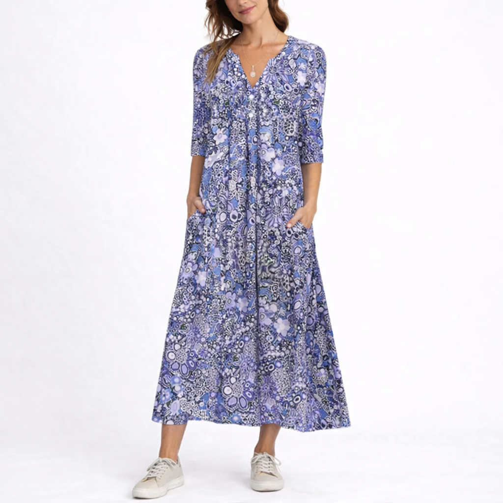 Robe midi d’été femme à fleurs