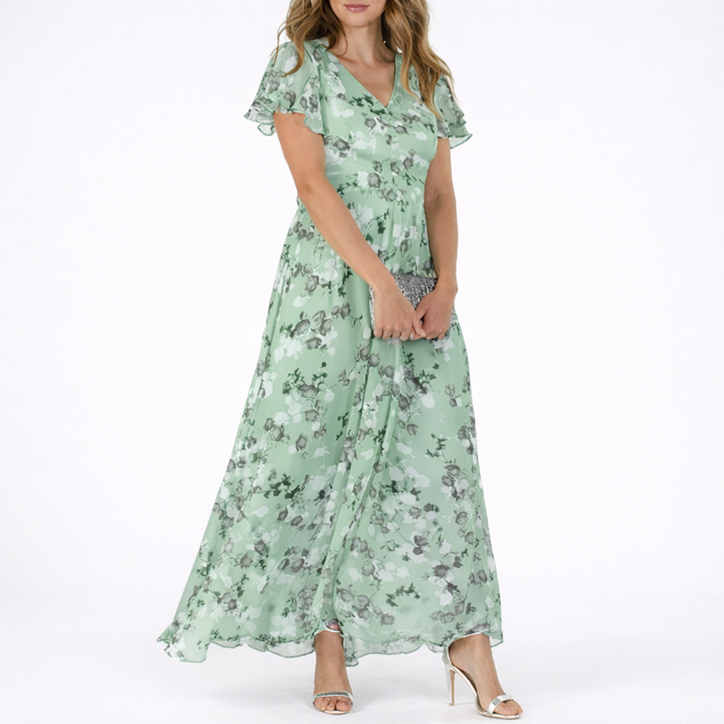 Robe longue fluide femme à fleurs