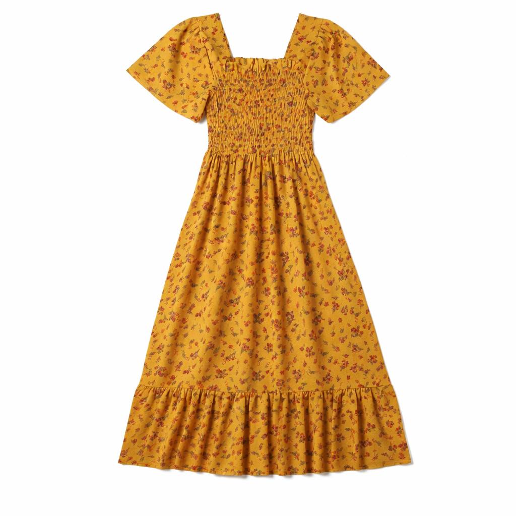 Robe midi d’été femme à fleurs
