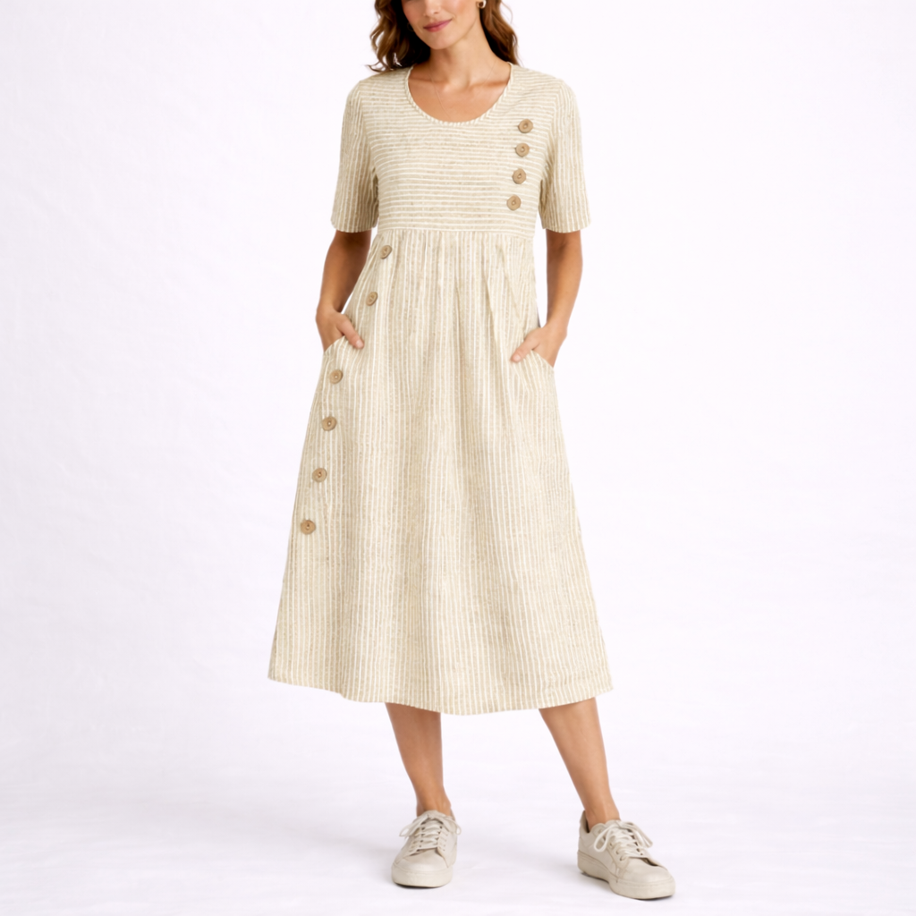 Robe midi rayée femme