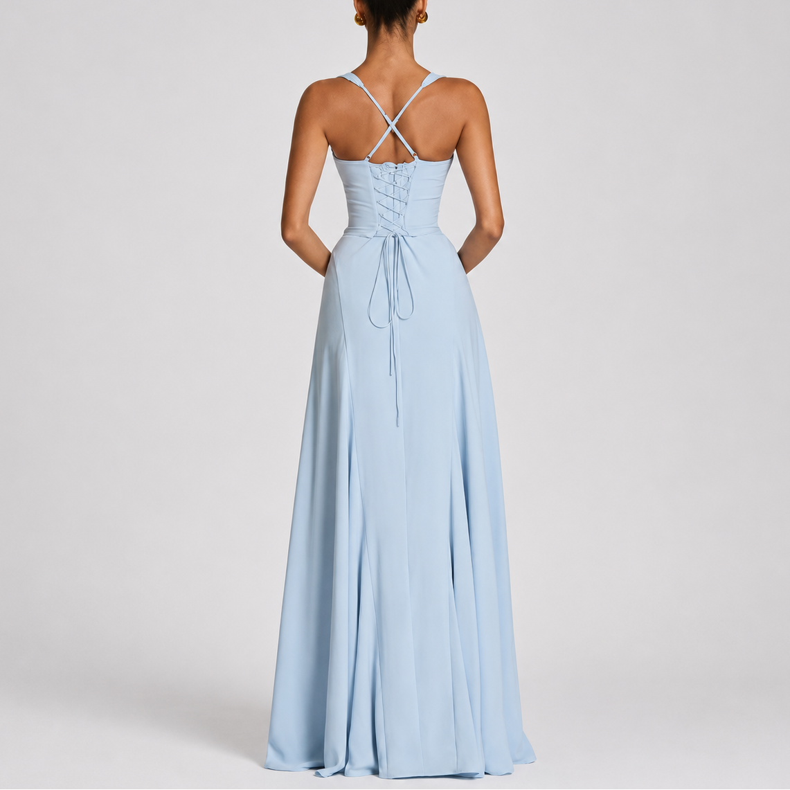 Robe longue corset femme drapée