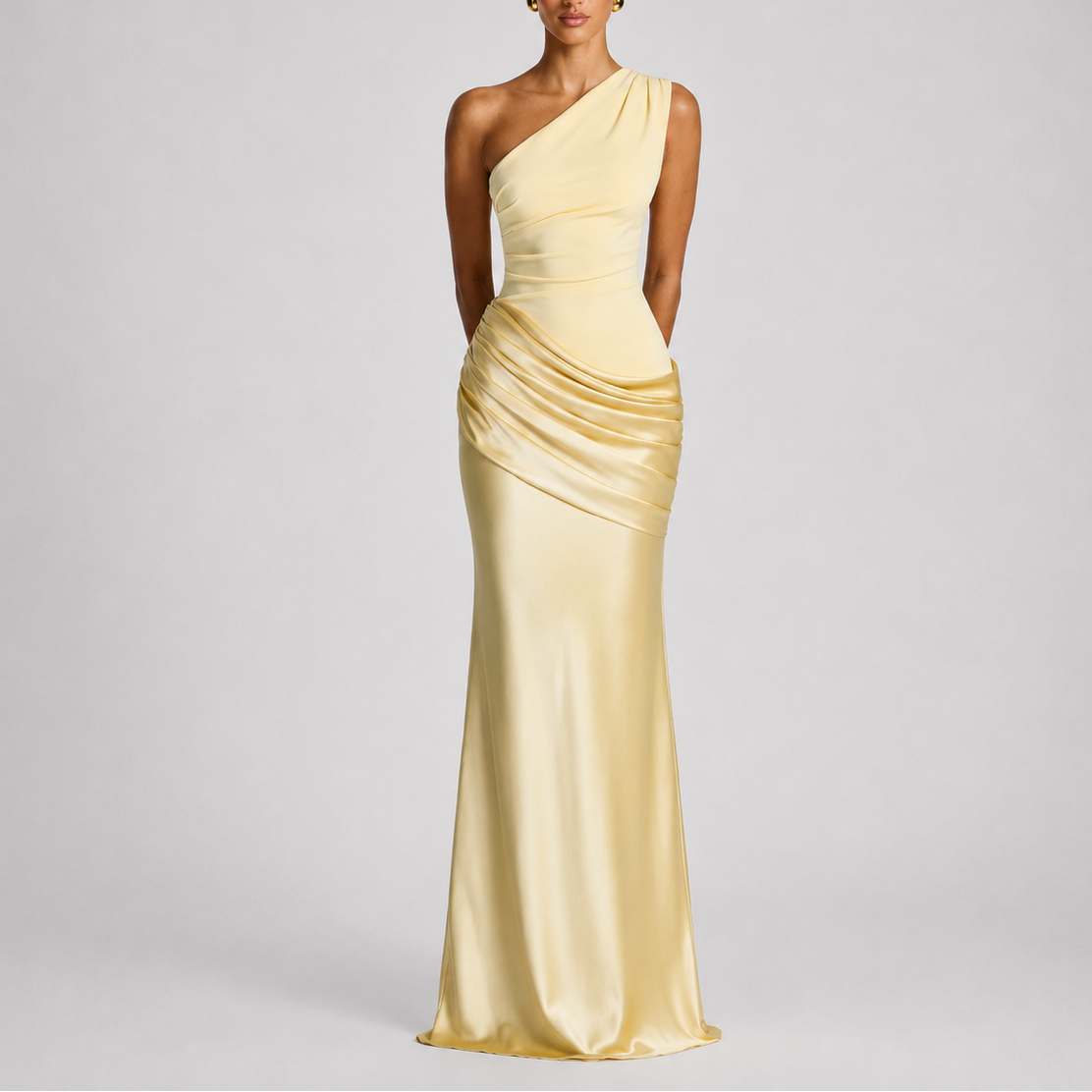 Robe longue asymétrique femme une épaule
