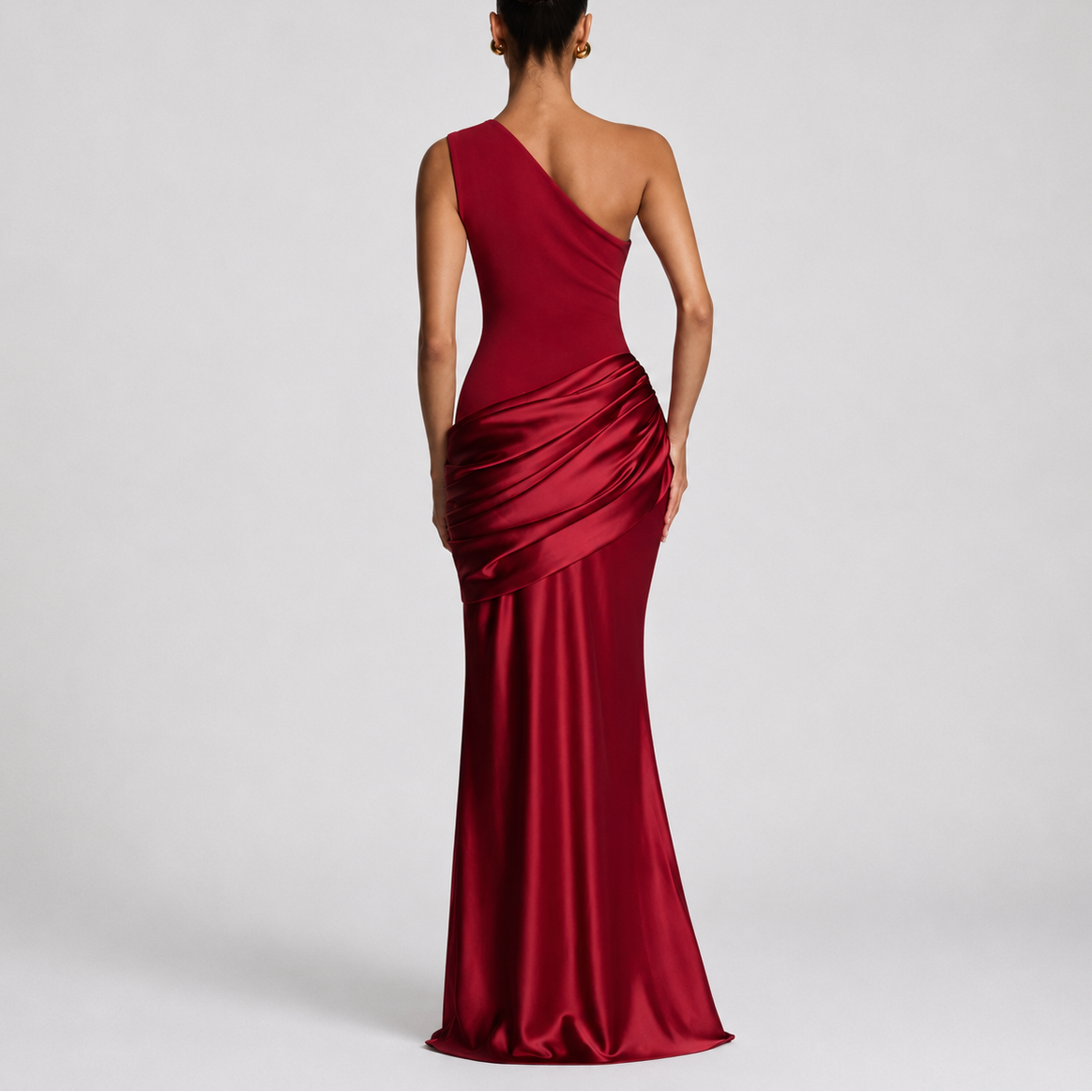 Robe longue asymétrique femme une épaule