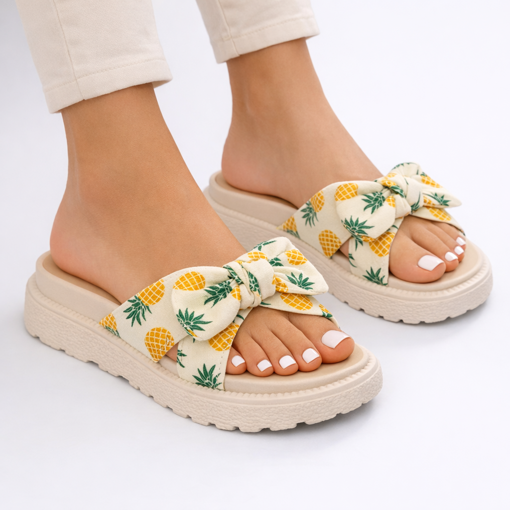 Sandales plates femme avec nœud