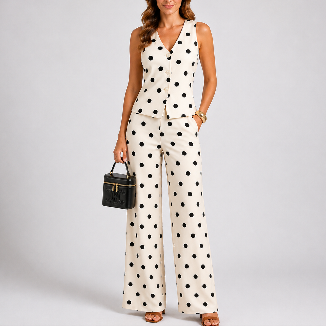 Ensemble deux pièces d’été femme à pois