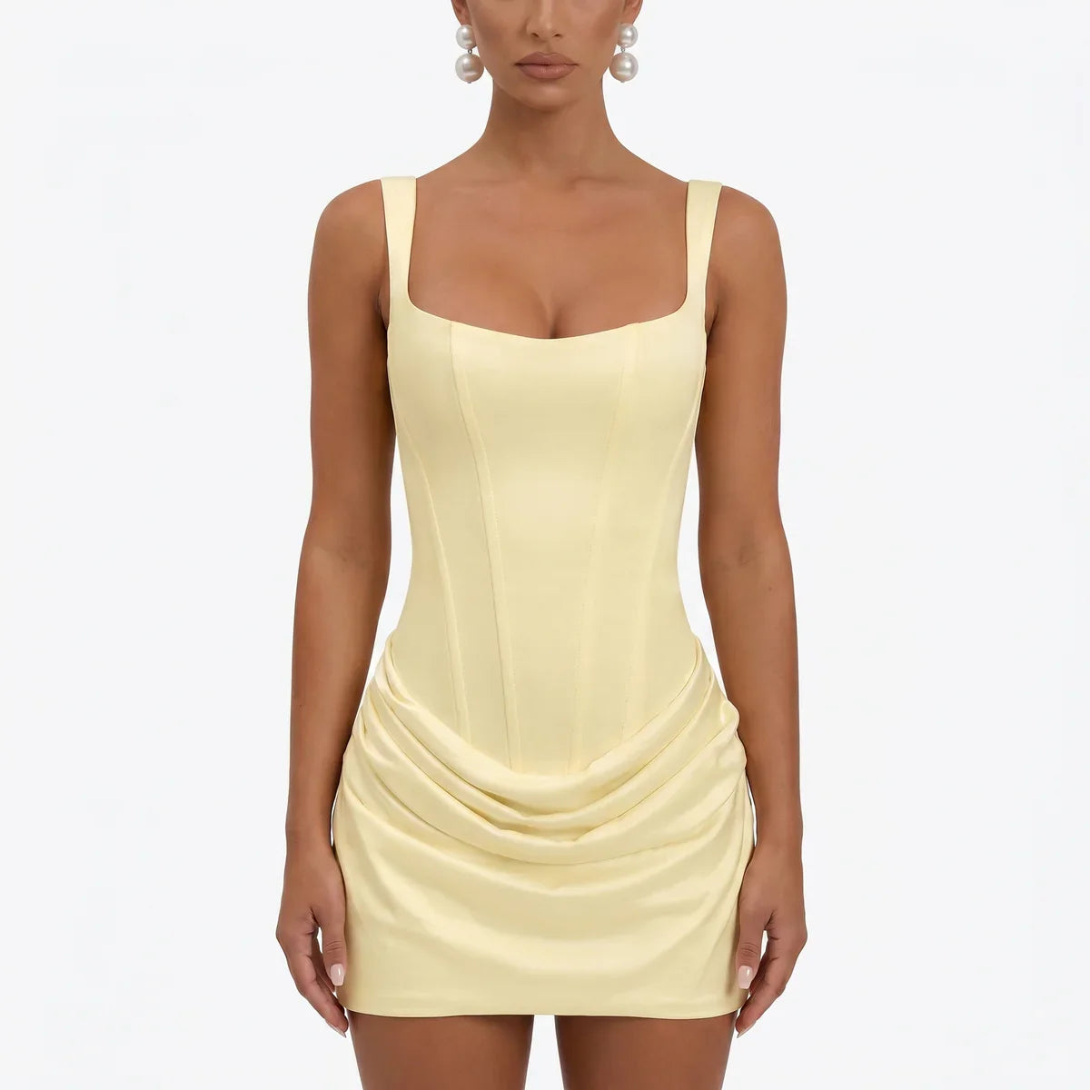 Robe courte femme en satin