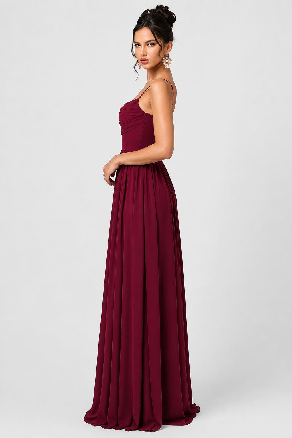 Robe longue femme rose