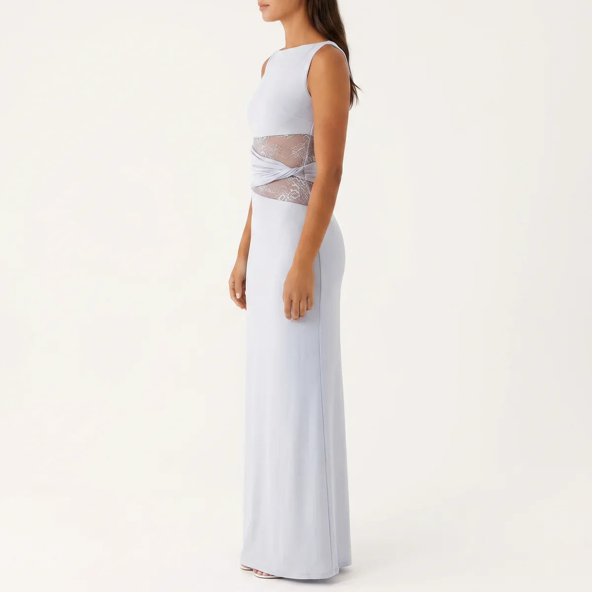 Robe longue femme fleurie en dentelle