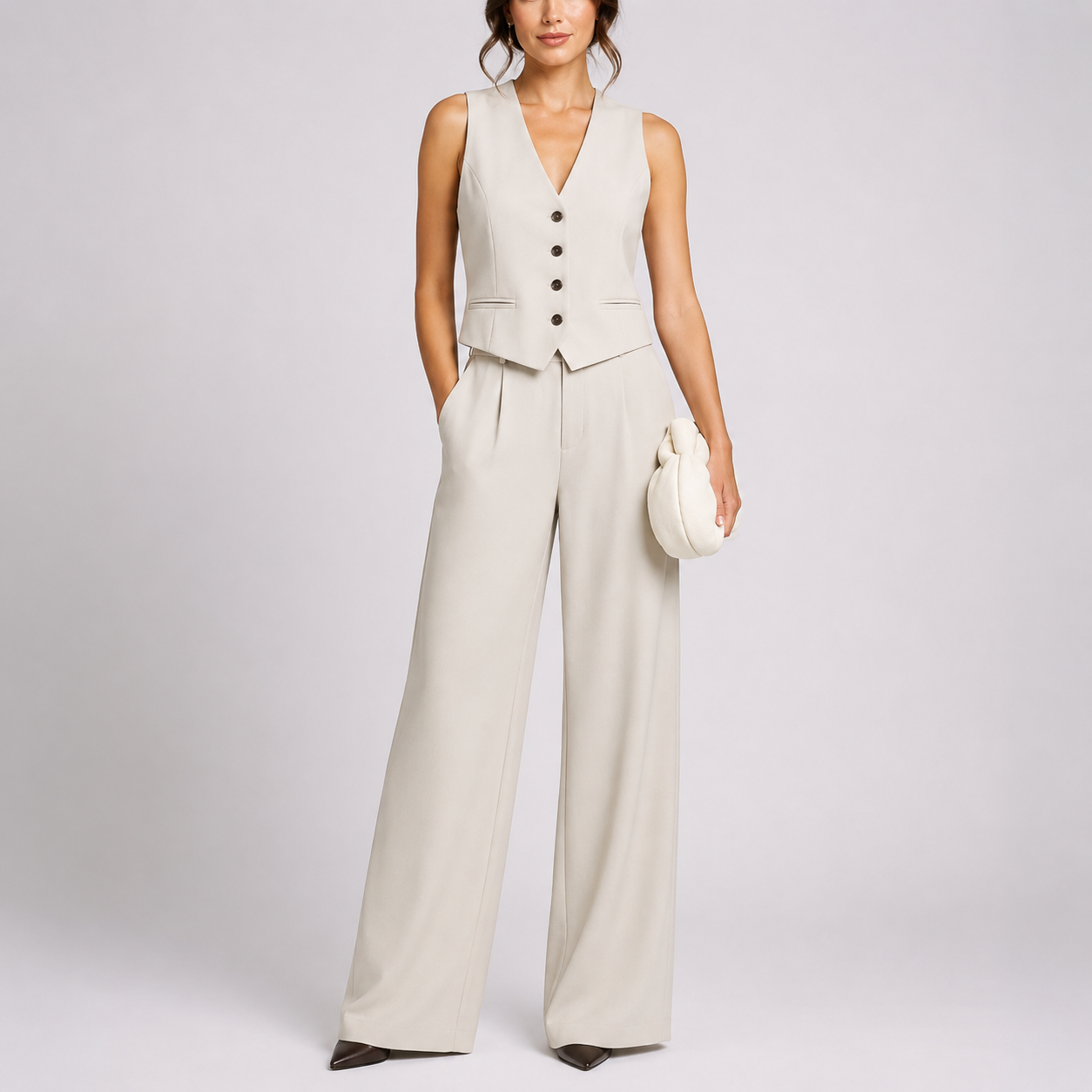 Ensemble combinaison deux pièces femme, coupe structurée