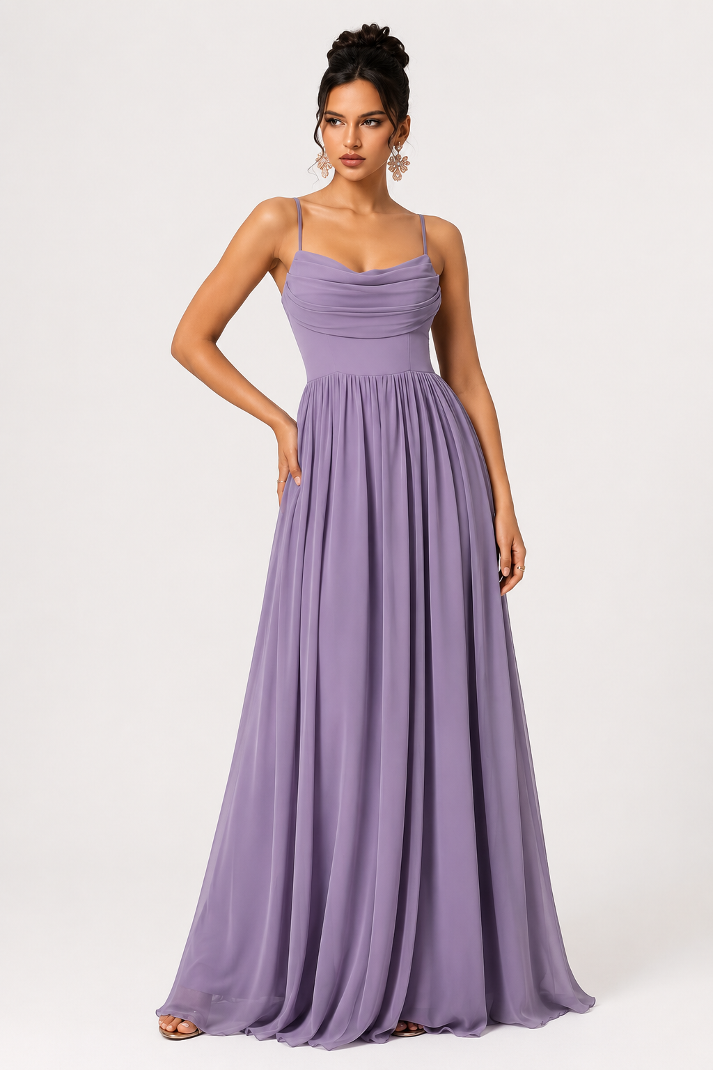 Robe longue femme rose