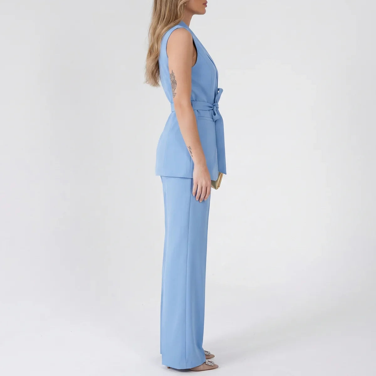Tailleur deux pièces femme avec ceinture