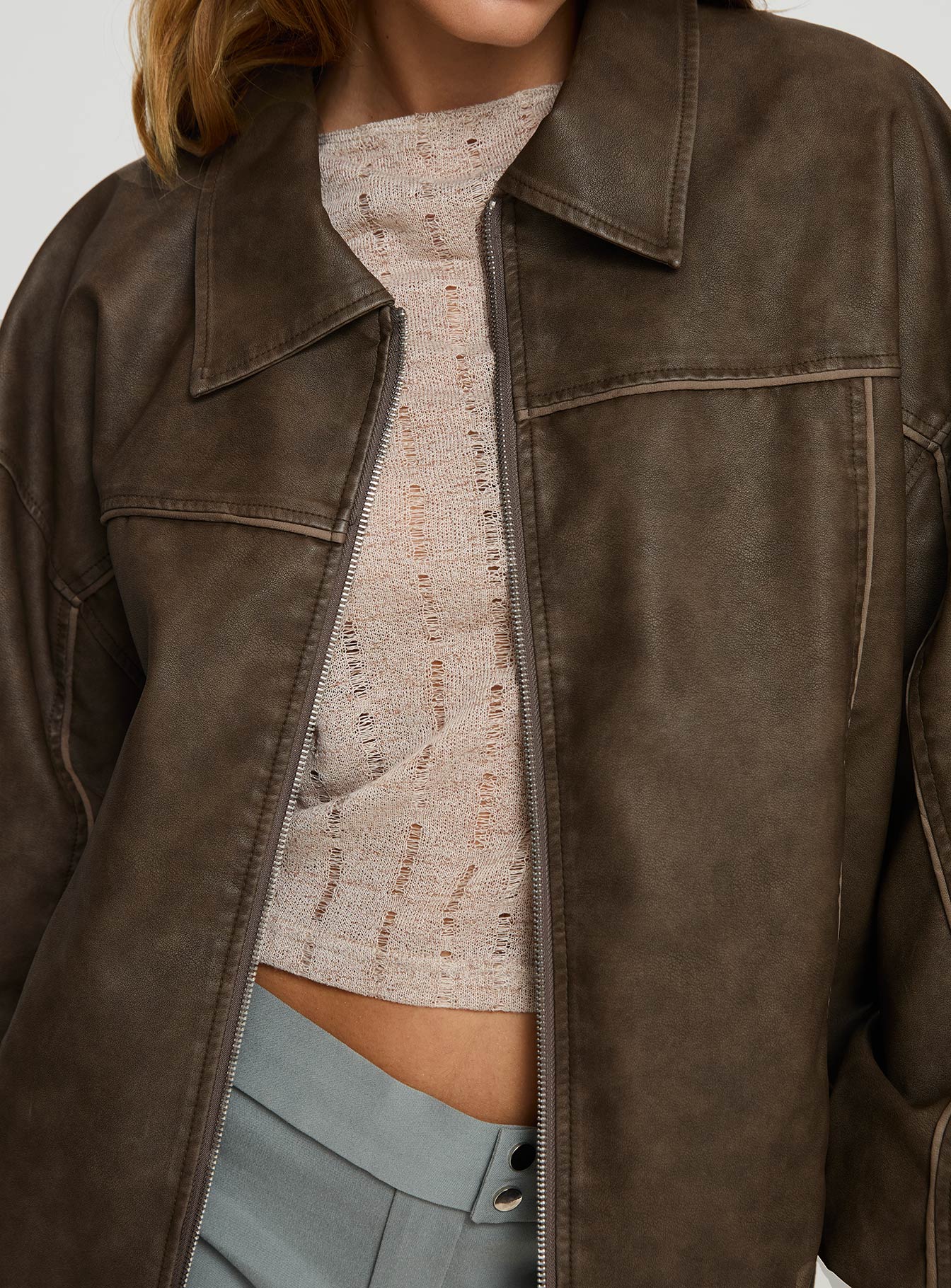 Blouson bomber femme coupe ample
