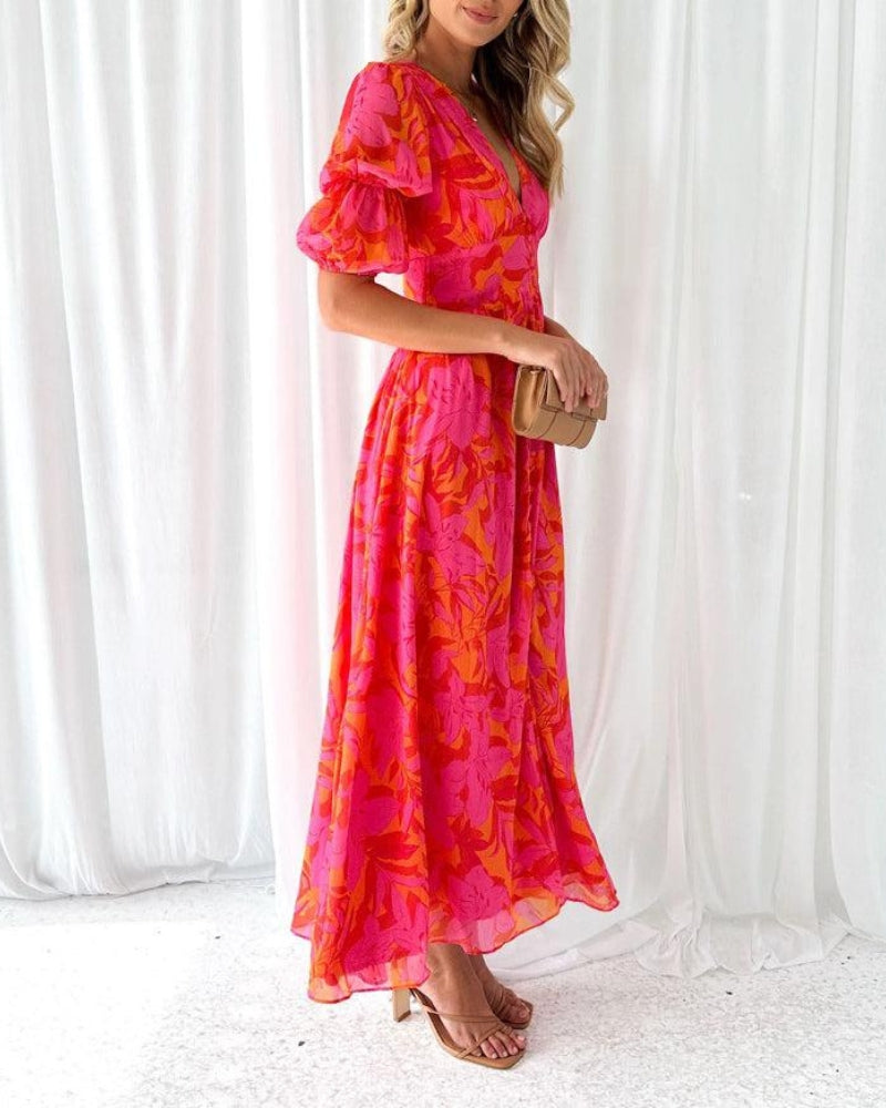 Robe Femme Bohème Longue Imprimé Fluide moderne