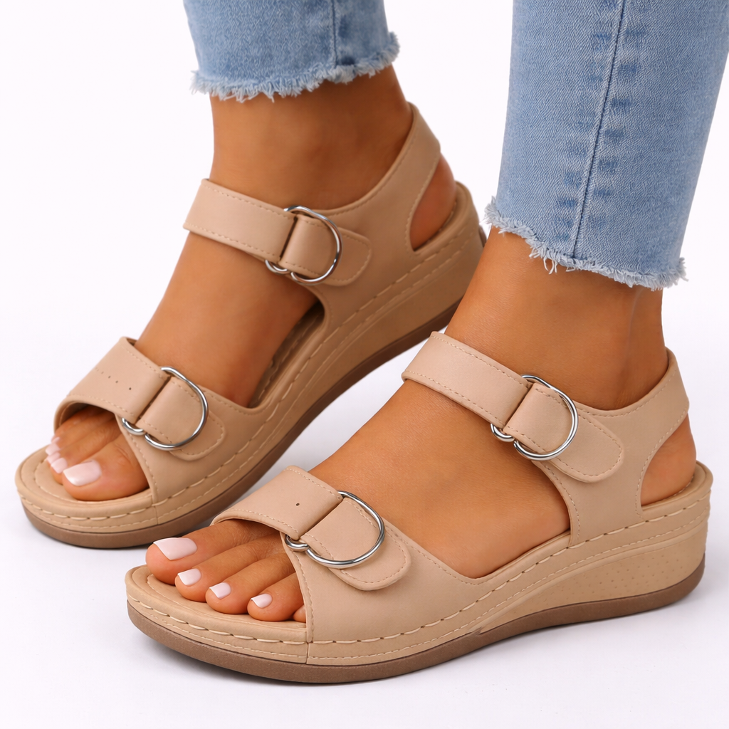Sandales de marche compensées femme