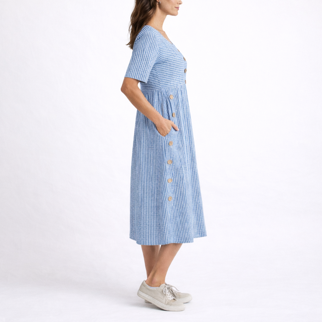Robe midi femme rayé