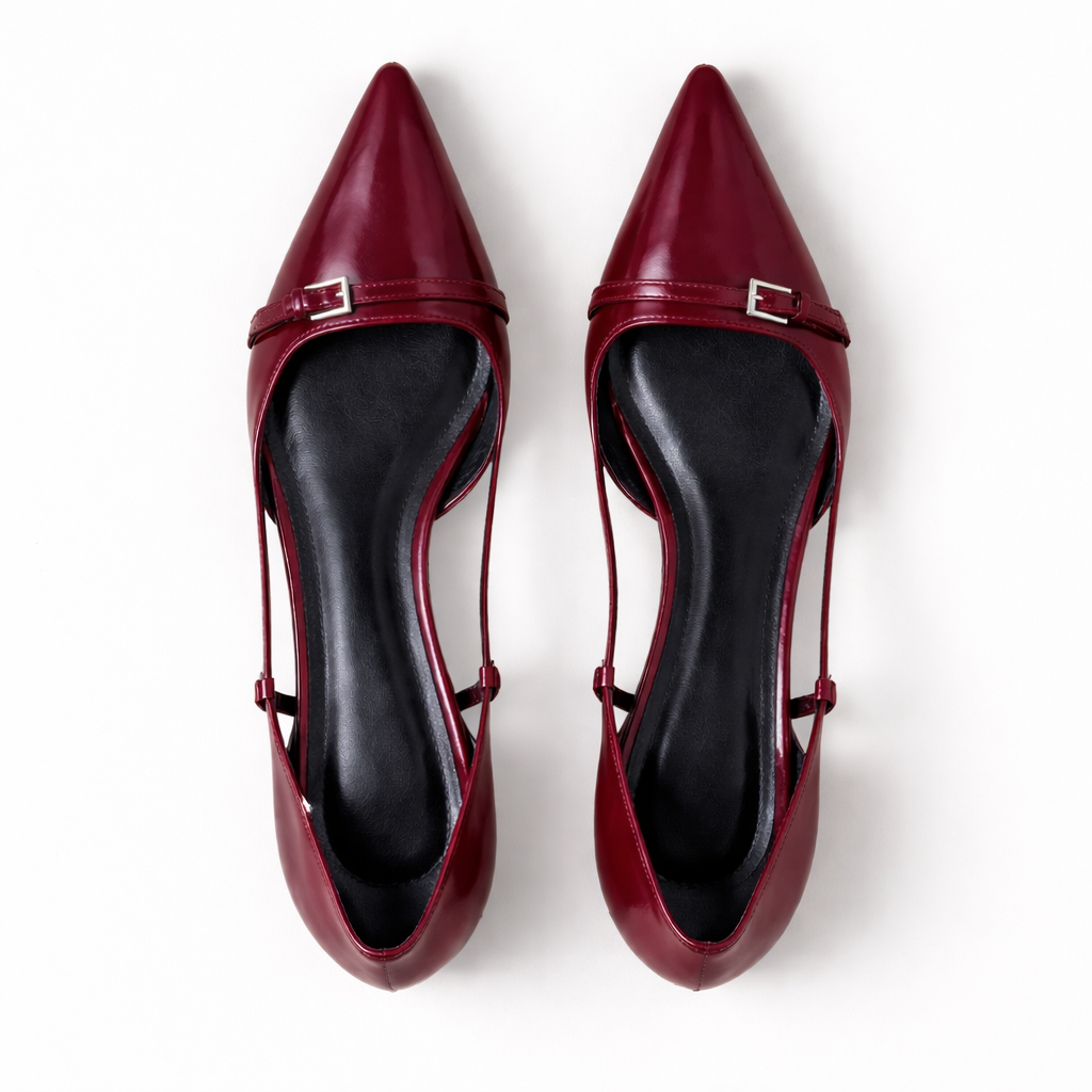Escarpins slingback vernis femme, bout pointu
