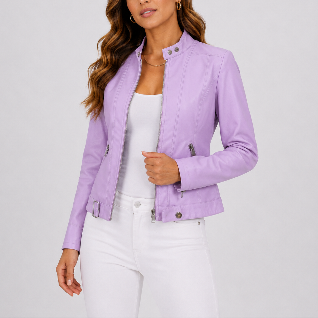 Veste en cuir femme en cuir intemporel