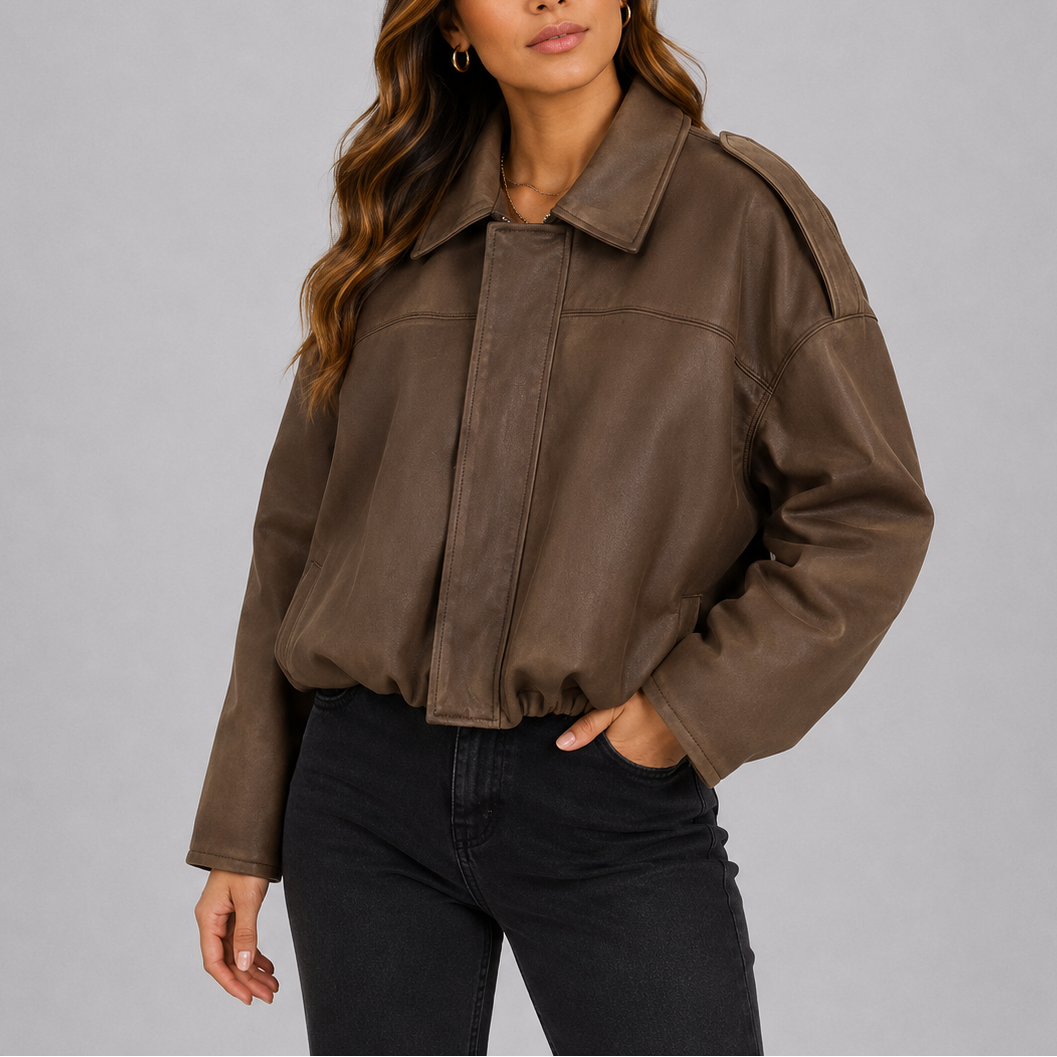 Blouson bomber femme en daim