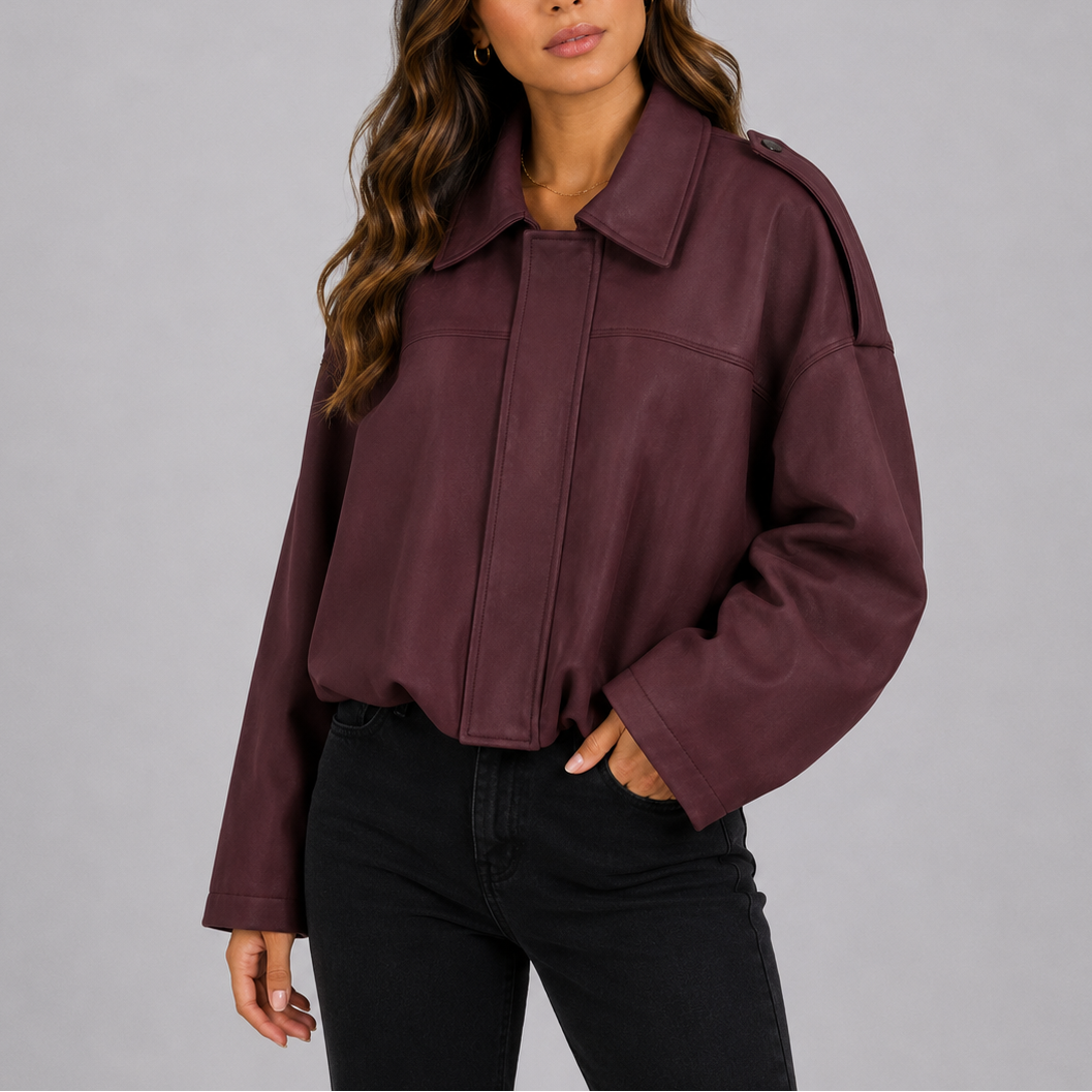 Blouson bomber femme en daim