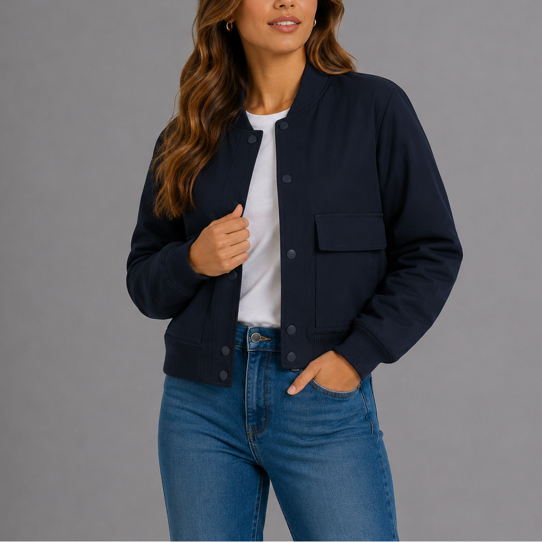Blouson bomber léger femme, style décontracté